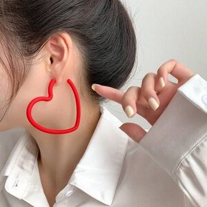 Red Heart-Shaped Earrings